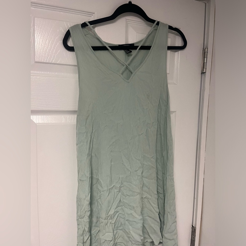 Blueish green long tank top